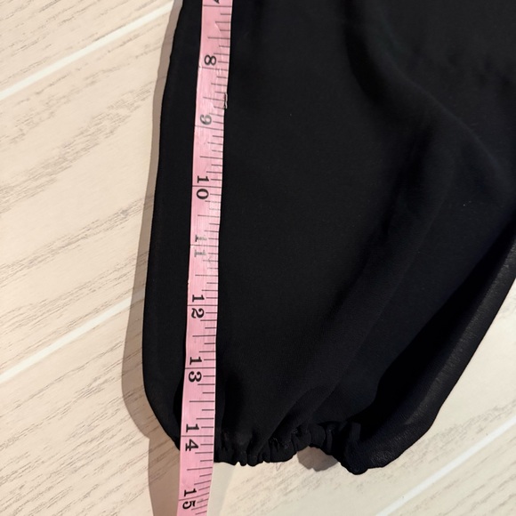 With Jules Girls Black Velvet Party Dress Ruched Puff Sleeve Size Small NEW - Picture 7 of 10